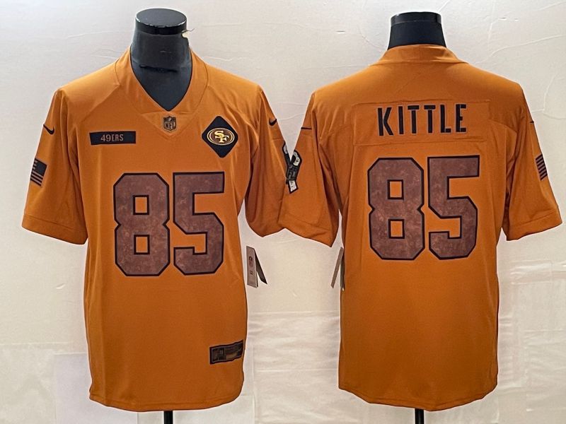 Men San Francisco 49ers 85 Kittle brown Nike 2023 Salute To Service Limited NFL Jersey